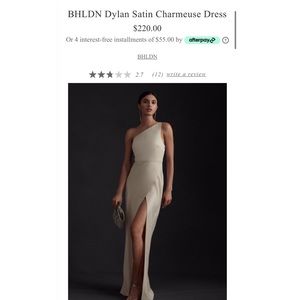 BHLDN Dylan Satin Charmeuse Dress Champagne